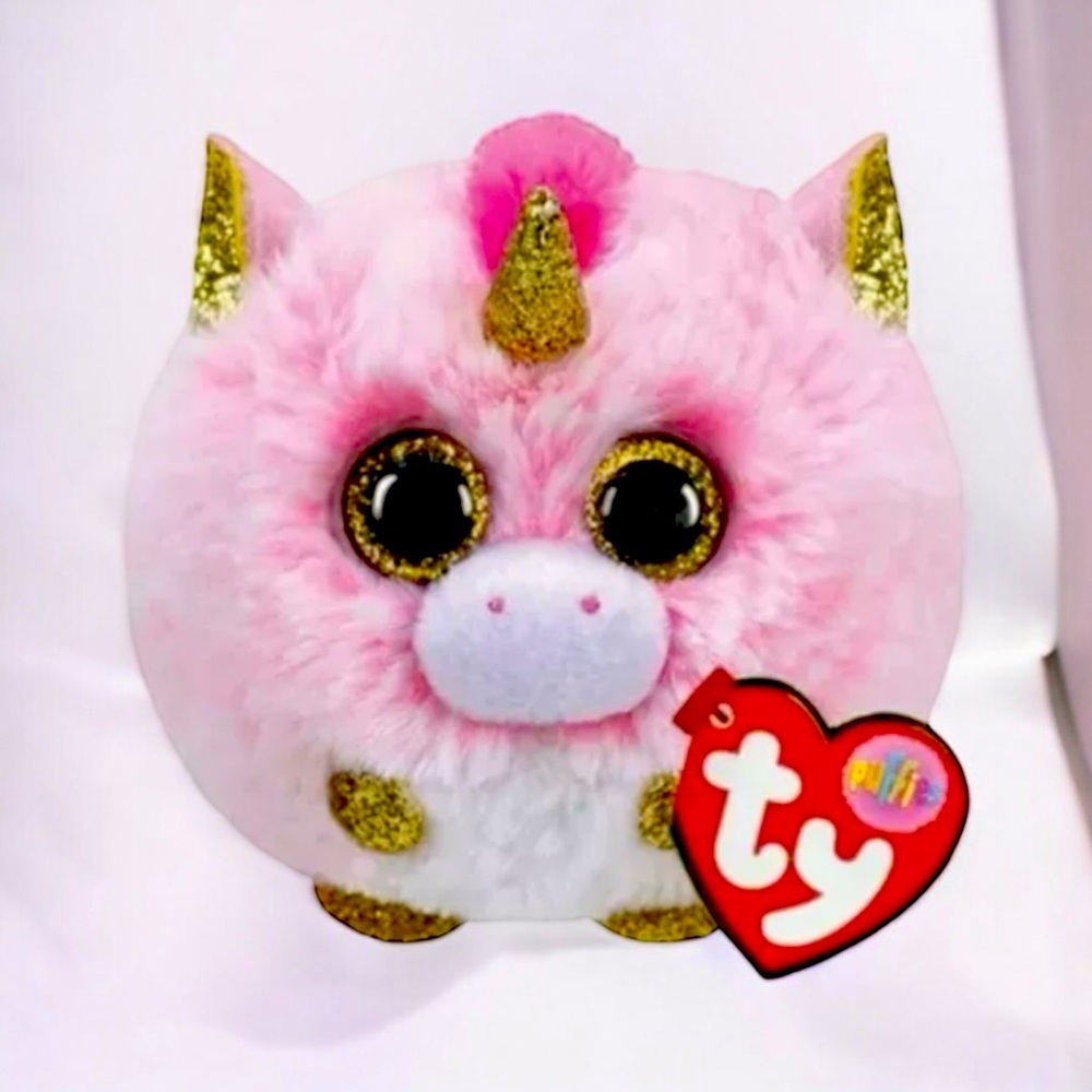 TY Puffies 2020 Fantasia Pink Unicorn 4 Inch New Stuffed Toy Mint With Tags